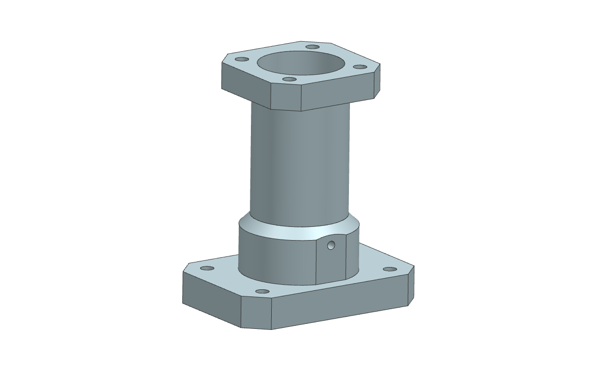 3D square-round part